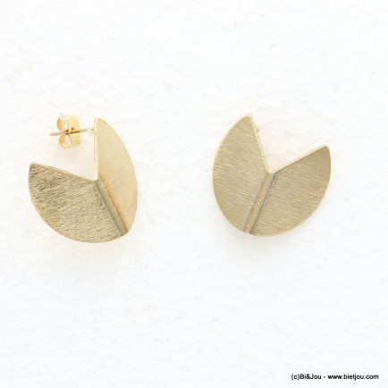 Boucles d'oreilles géométrique origami en métal pour femme 0323029 doré