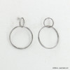 Boucles d'oreilles pendantes multi-anneaux en acier pour femme 0323042 argenté