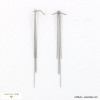 Longues boucles d'oreille pendantes acier inoxydable minimaliste cinq chaînes 0323005 argenté