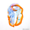Foulard motif feuilles gingko femme 0723003 orange