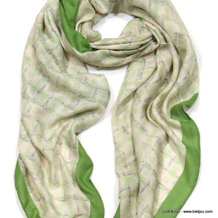 Foulard motif impressionniste femme 0723006 vert