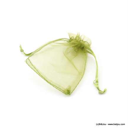 100 sachets organza cadeaux 0623006 vert kaki