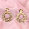 Boucles d'oreille acier inoxydable antique anneaux martelés 0323019 doré