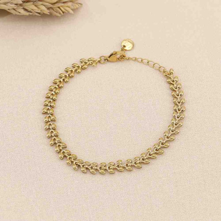 Bracelet chaîne épi de blé acier inoxydable femme 0223013