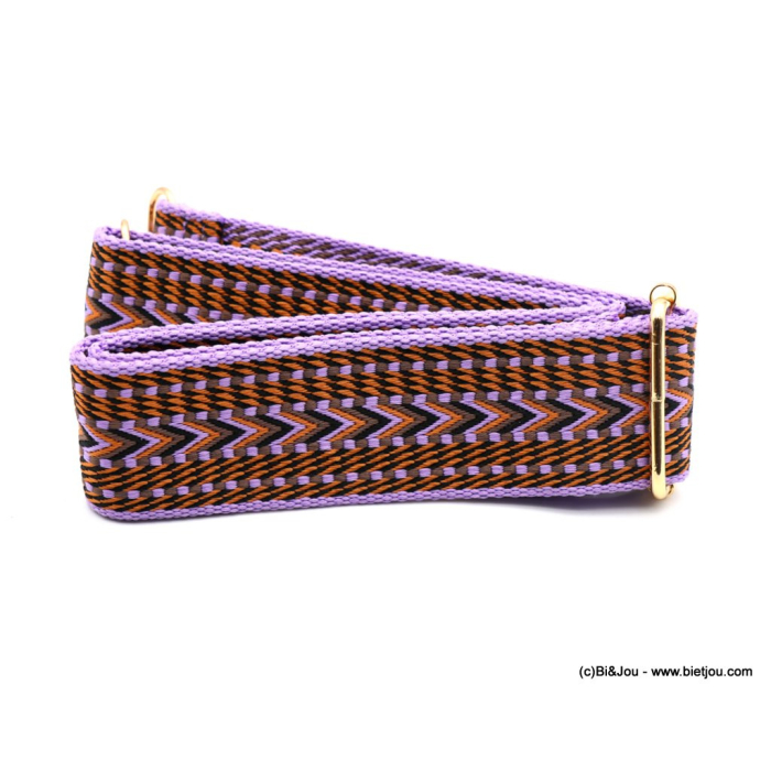 Bandoulière large tricotée réglable polyester largeur 5cm 0623007 violet