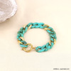 Bracelet grosse maille acrylique femme 0223092 bleu turquoise