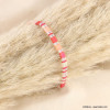 Bracelet élastique perles rectangulaires miyuki tila femme 0223093 rouge corail