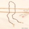 Chaîne de lunettes à perles facettées cristal chic pour femme 0123084 bronze