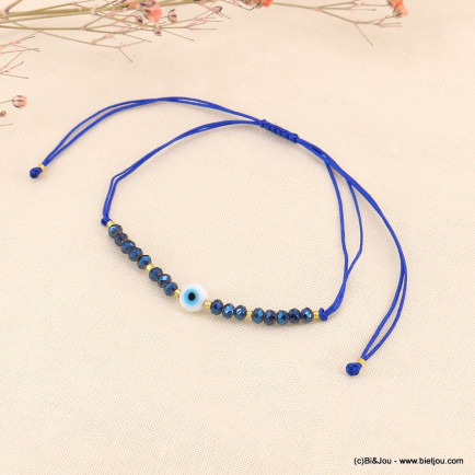 Bracelets réglable oeil bleu cristal 0223115 multi