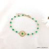 Bracelet marguerite pierre acier inoxydable femme 0223067 vert