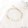 Bracelet acier inoxydable nacre cœur coquillage femme 0223065 blanc