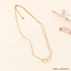 Collier coeur multi-chaînes en acier inoxydable femme 0123069 doré