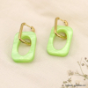 Boucles d'oreilles géométrique résine acier 0323048 vert
