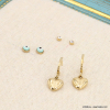 Ensemble puces d'oreilles bohème-chic œil en acier inoxydable femme 0323121