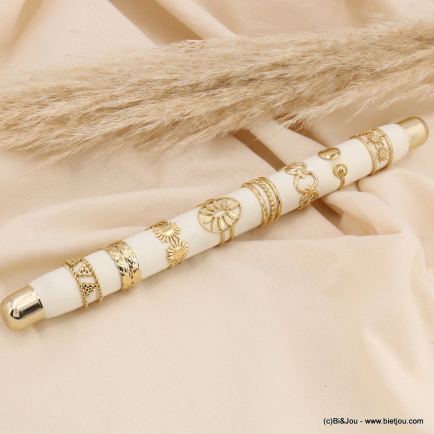 Ensemble de bagues en acier inoxydable bohème chic soleils 0423116 doré