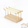 Présentoir bagues 3 tubes nubuck socle bois 0623017 naturel/beige
