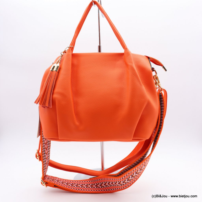 Sac à Main Femme SUKUTU En Velours à Pompon - Bandoulière 23 Cm - Dimensions 35x25 Cm
