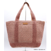 Cabas corde papier tressé anses plates femme 0923052 rose