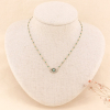 Collier court acier inoxydable oeil talisman émail femme 0123162 vert