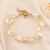Bracelet cérémonie perles acryliques et métal pour femme 0223152 blanc