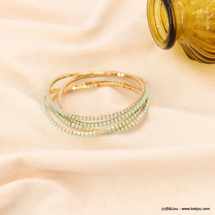 Boudin de bracelets fins strass élastiques pour femme 0223193 multi