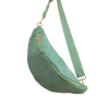 Sac banane façon velours côtelé ou léopard poche arrière extérieure zippée 0923023 vert aqua