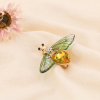 Broche épingle abeille strass acrylique métal 0523503 vert