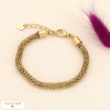Bracelet acier inoxydable style contemporain chaîne grain de riz 0223506 doré