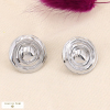 Boucles d'oreilles rondes clip acier inoxydable médiéval 0323502 argenté