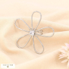 Bague oversized fleur marguerite ajustable acier inoxydable et strass 0423502 argenté