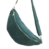 Sac banane façon velours côtelé ou léopard poche arrière extérieure zippée 0923023 vert foncé