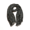 Grande écharpe effet tweed avec fibres colorées en viscose finition frange pour femme 0723035 noir