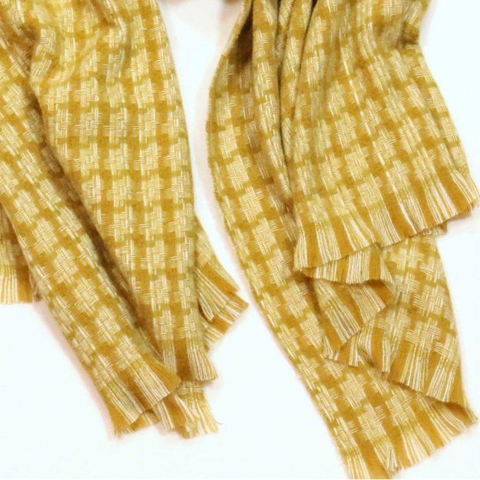Echarpe longue en tweed à carreaux colorés pour femme 0723036 jaune