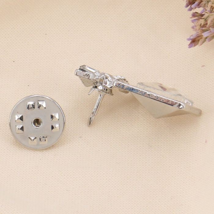 Lot x2 pin's flacon de parfum love, métal et strass pour femme 0623506 argenté