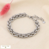 Bracelet gros maillons maille tricotée en acier inoxydable 0223539 argenté