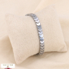 Bracelet élastique perles chevrons en hématite pour femme 0223544 argenté