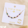 Bracelet perles en pierres véritables et chaîne acier doré 0223561 multi