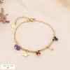 Bracelet étoiles polaires en acier et perles pierres 0223563 multi