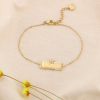 Bracelet acier inoxydable pendentif plaque étoile strass 0223580 doré