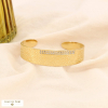 Bracelet manchette acier inoxydable martelé strass 0223598 doré
