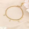 Bracelet acier inox pampilles éclair strass étoile soirée 0223597 doré