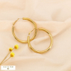 Boucles d'oreilles créoles XL tube en acier inoxydable femme 0323645 doré