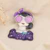 Broche aimantée vintage femme lunettes bandeau serre-tête 0524003 violet