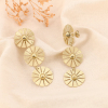 Boucles d'oreilles pendantes acier fleurs stylisées 0324094 doré