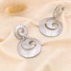 Boucles d'oreilles pendantes acier spirale stylisée 0324096 argenté