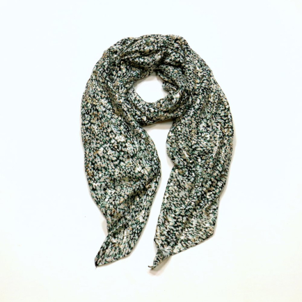 Foulard motif marguerites fleurs glitter femme 0724005 noir