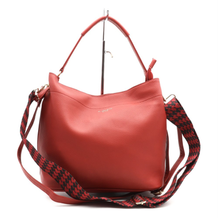 Sac à main 2-en-1 simili-cuir grainé Flora&Co 2 bandoulières 0924007 rouge