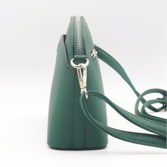 Sac porté épaule Flora&Co simili-cuir rigide grainé 0924014 vert foncé