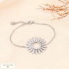 Bracelet acier inoxydable pendentif fleur ajourée 0224013 argenté