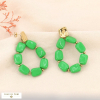 Boucles d'oreilles vintage acier inoxydable goutte résine 0324001 vert